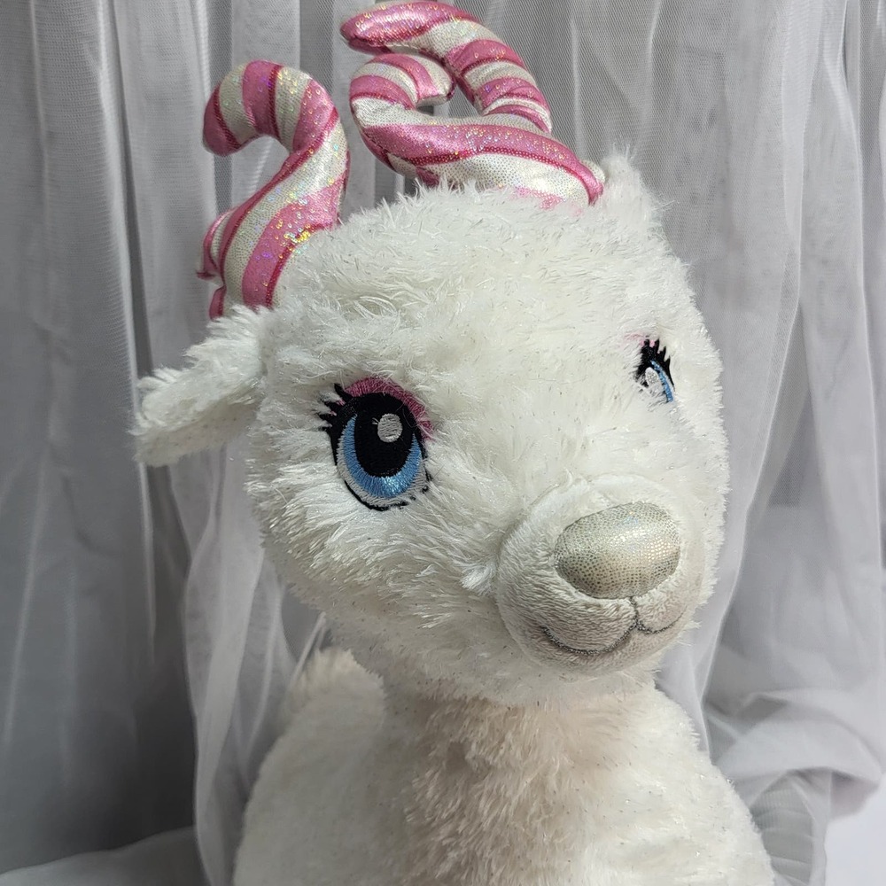 Build-A-Bear Workshop 2018 Candy Cane Glisten Reindeer Plush 19” White & Pink